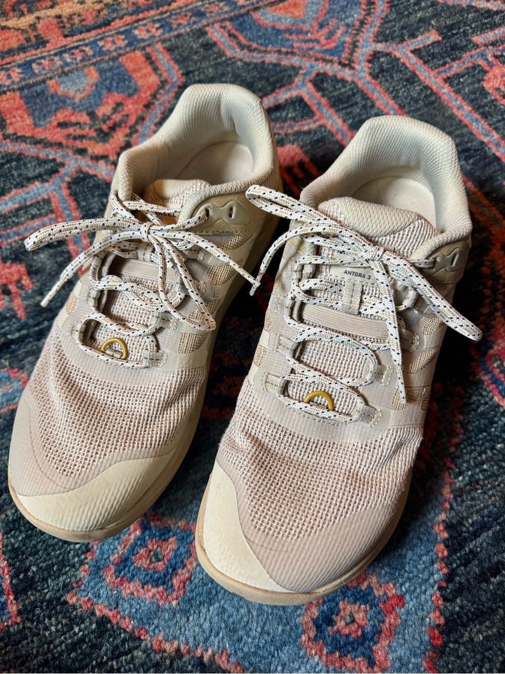 Merrell Women's Antora 3 Khaki Hiking Trail Runner Shoes with Vibram Soles